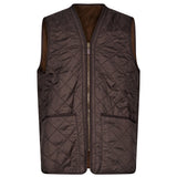 Gilet trapuntato in pile in marrone 