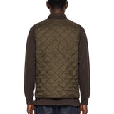 Gilet trapuntato in pile in verde 