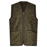 Gilet trapuntato in pile in verde 
