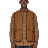 Gilet in pile caldo con zip marrone 