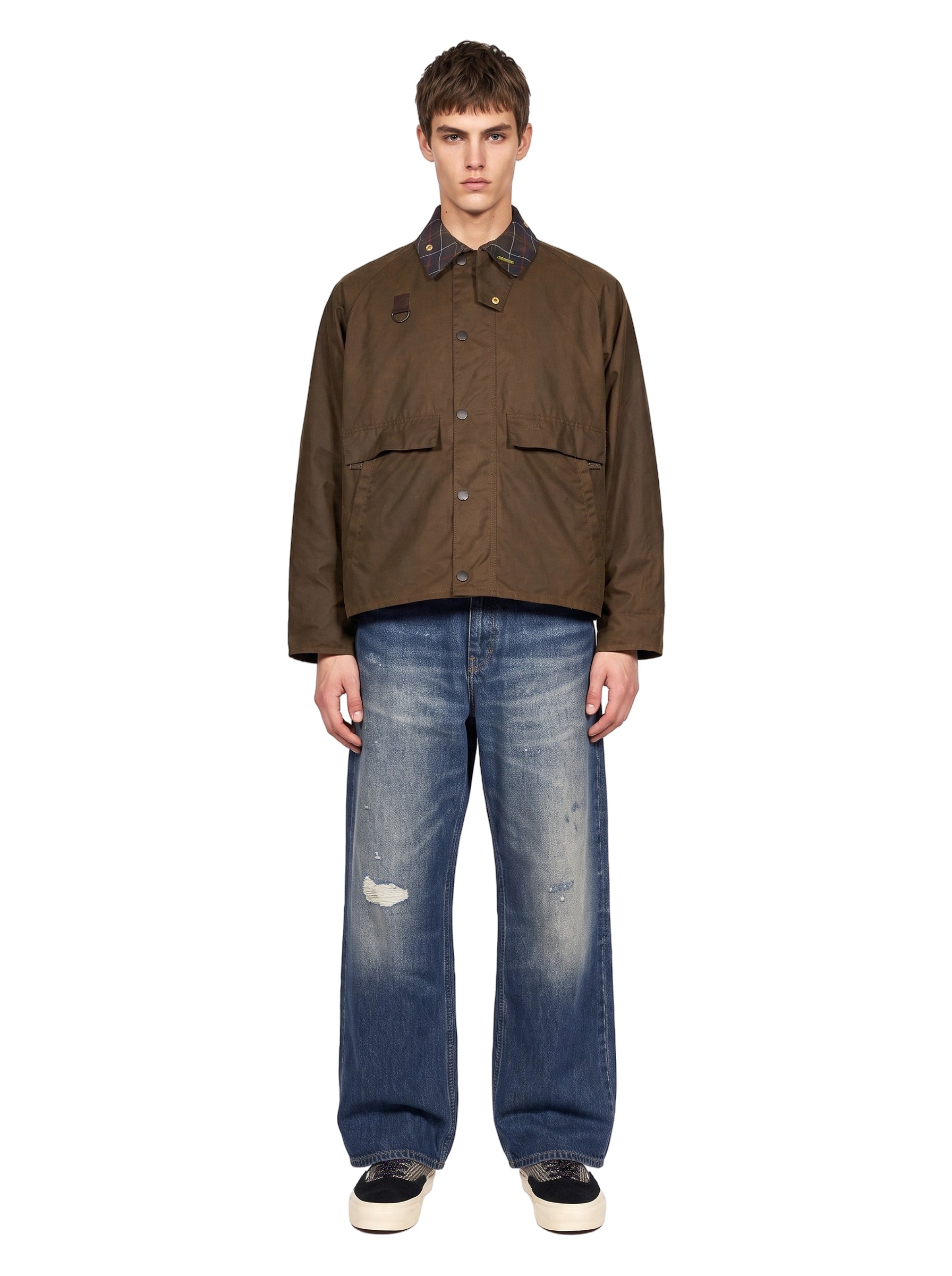 Giacca cerata Spey in marrone 