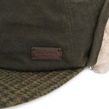 Cappellino cerato in stile aviatore in verde 