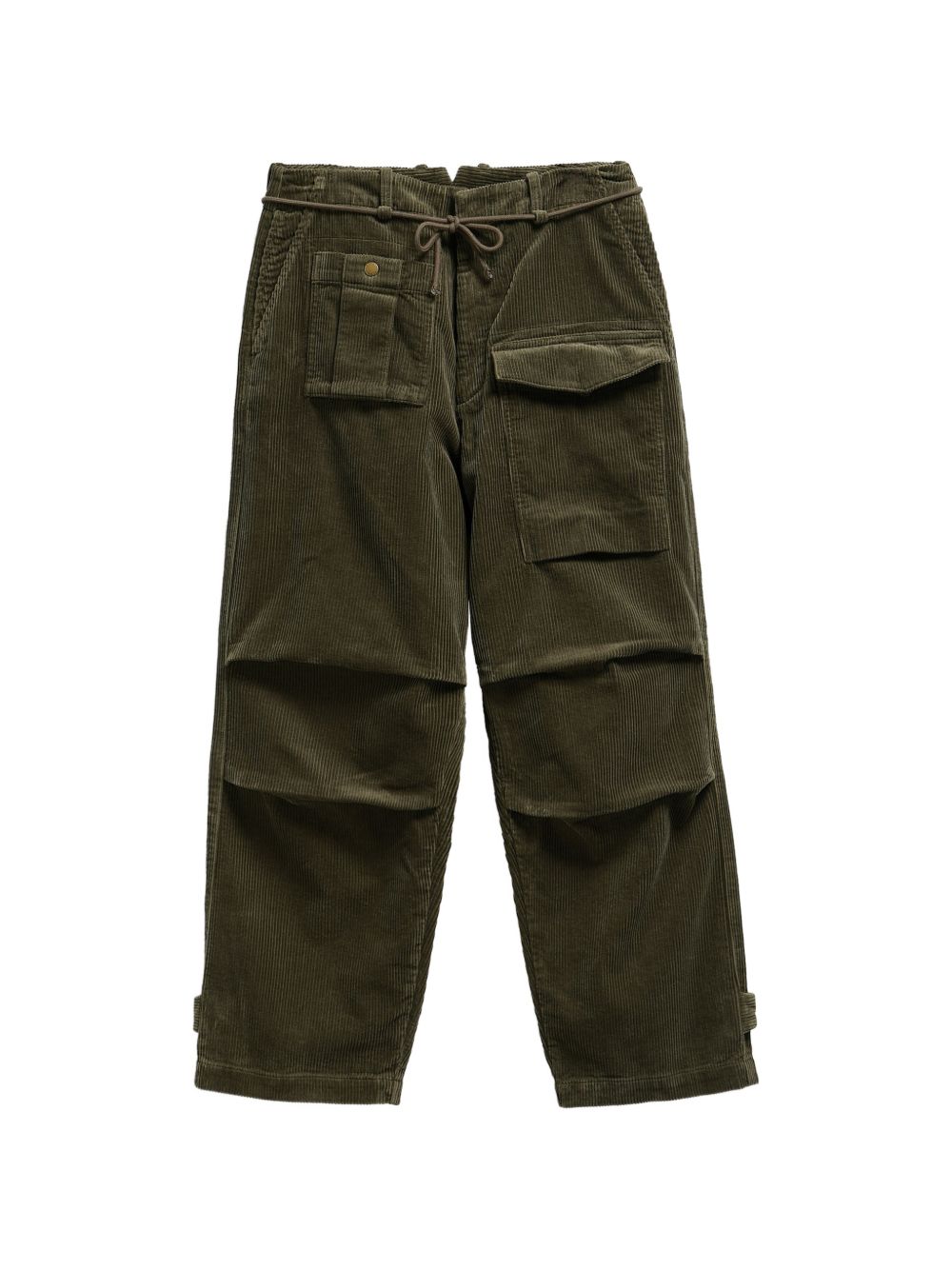 Pantaloni oversize a coste sottili in verde 