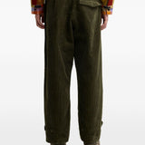 Pantaloni oversize a coste sottili in verde 