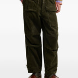 Pantaloni oversize a coste sottili in verde 