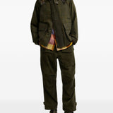 Pantaloni oversize a coste sottili in verde 