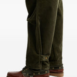 Pantaloni oversize a coste sottili in verde 