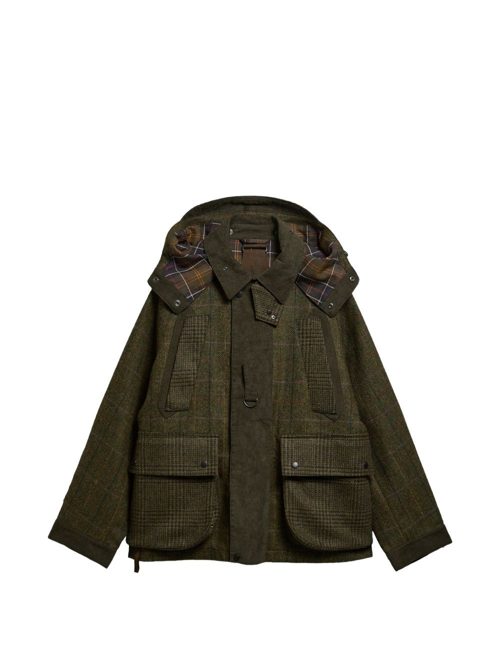 Giacca tartan in lana in verde 