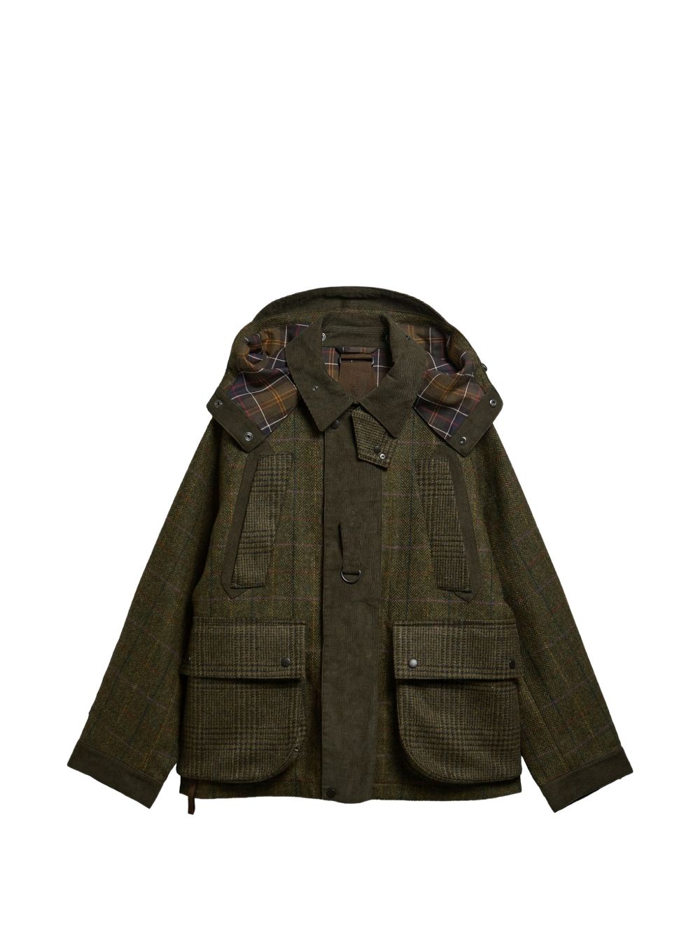 Giacca tartan in lana in verde 