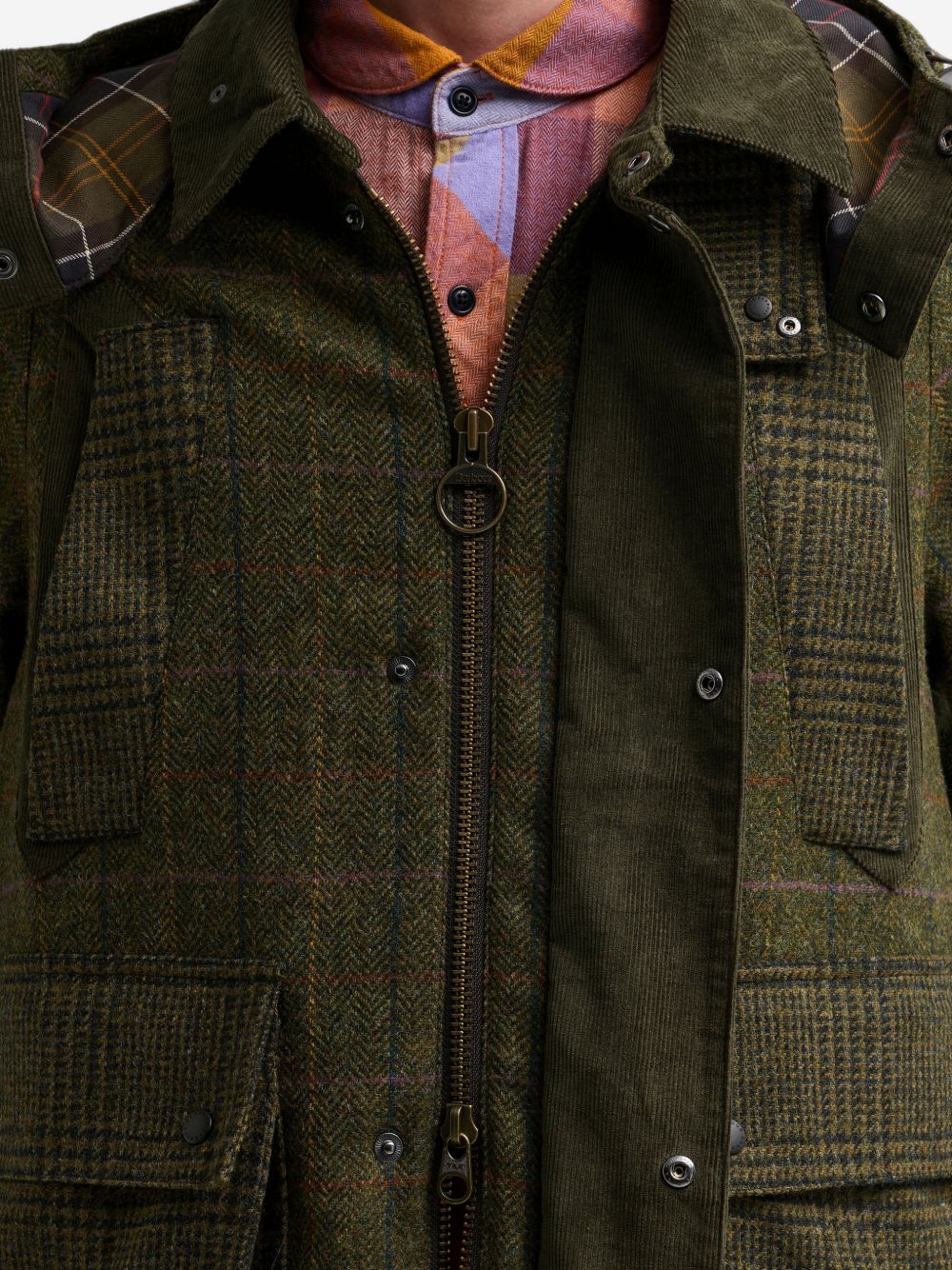 Giacca tartan in lana in verde 