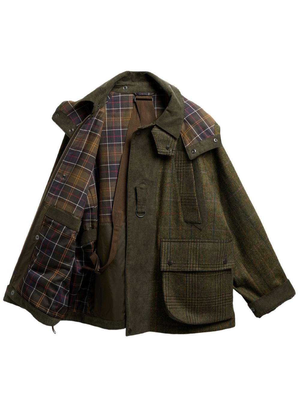 Giacca tartan in lana in verde 