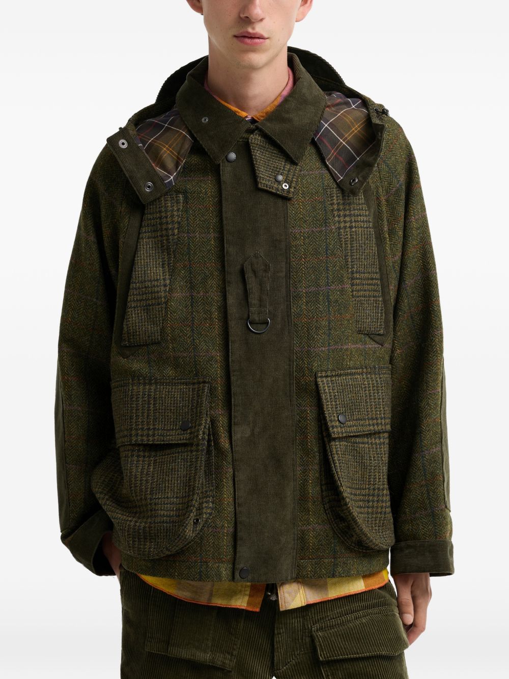Giacca tartan in lana in verde 