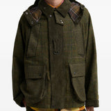 Giacca tartan in lana in verde 