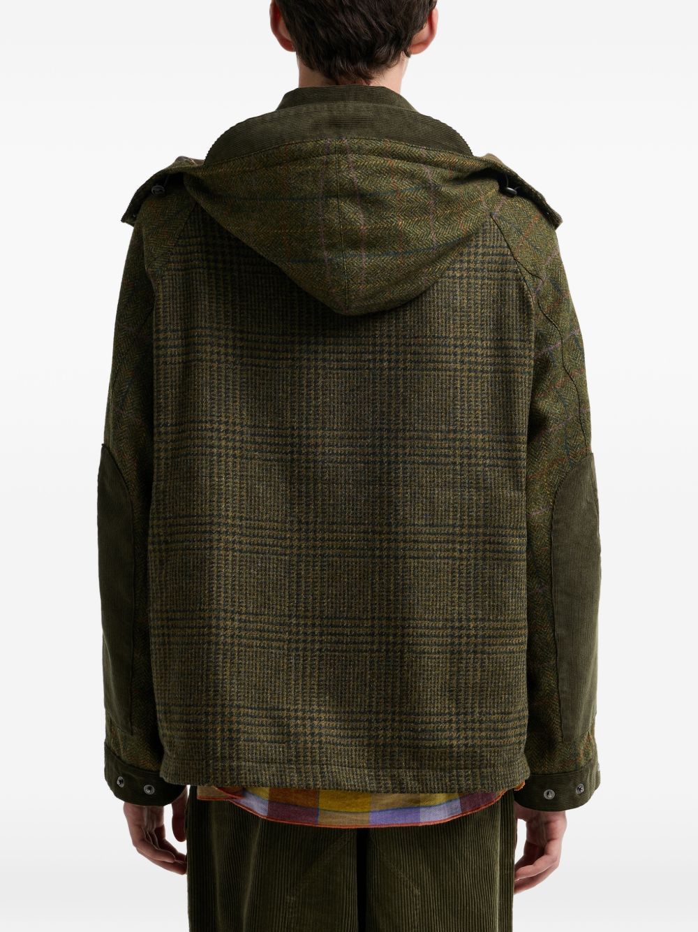Giacca tartan in lana in verde 