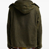 Giacca tartan in lana in verde 