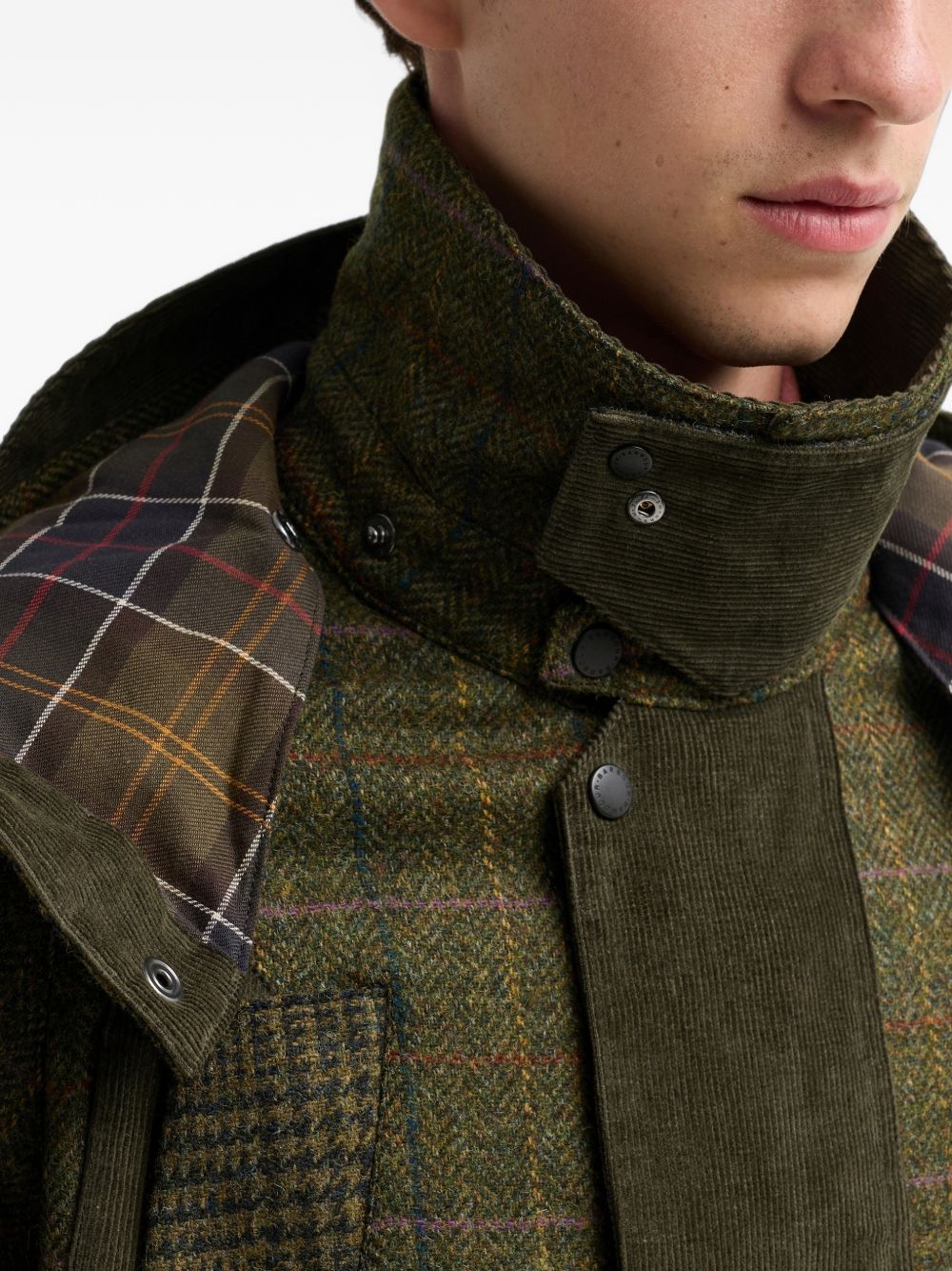 Giacca tartan in lana in verde 