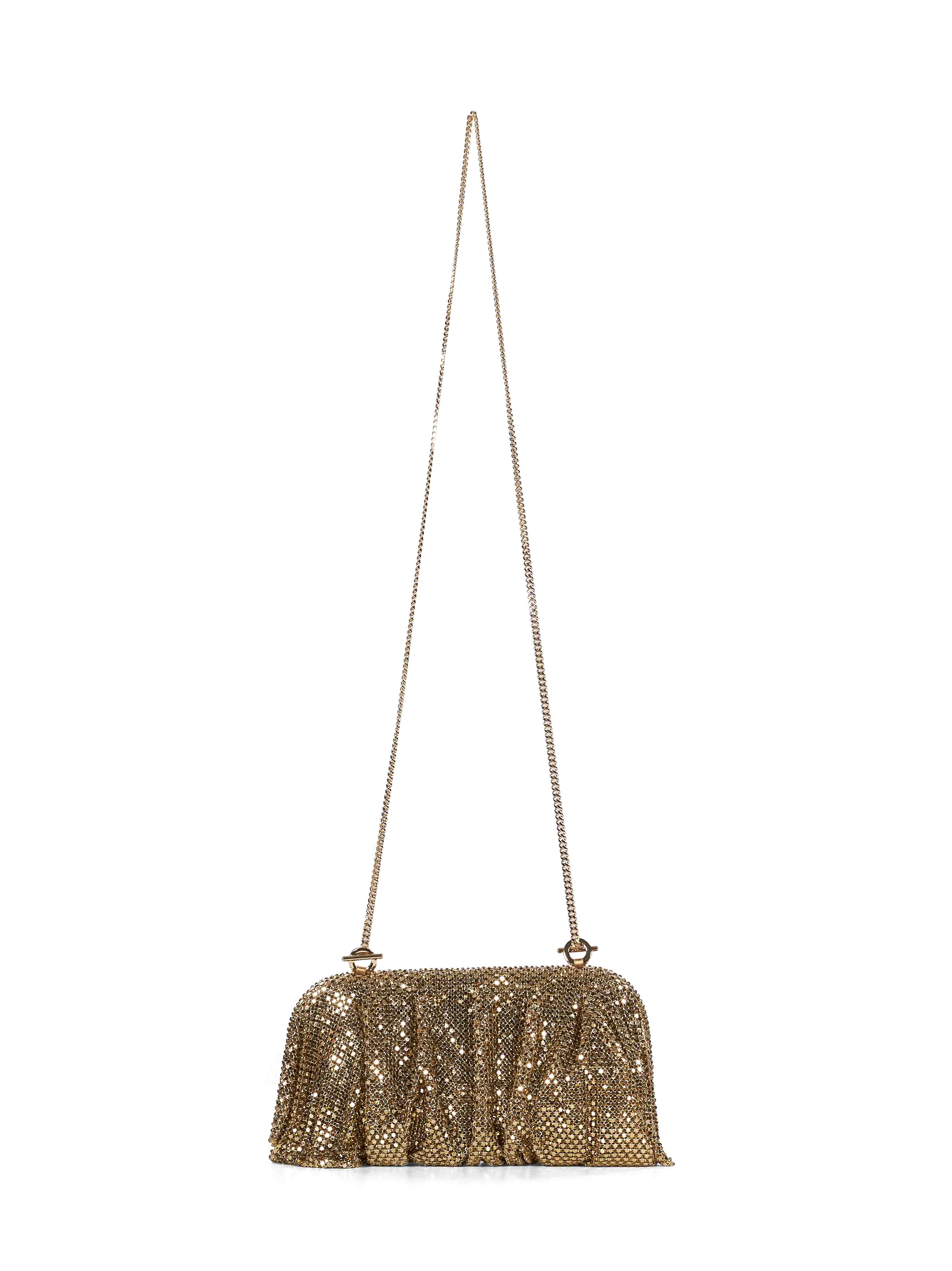 Clutch con strass venus la grande in oro 