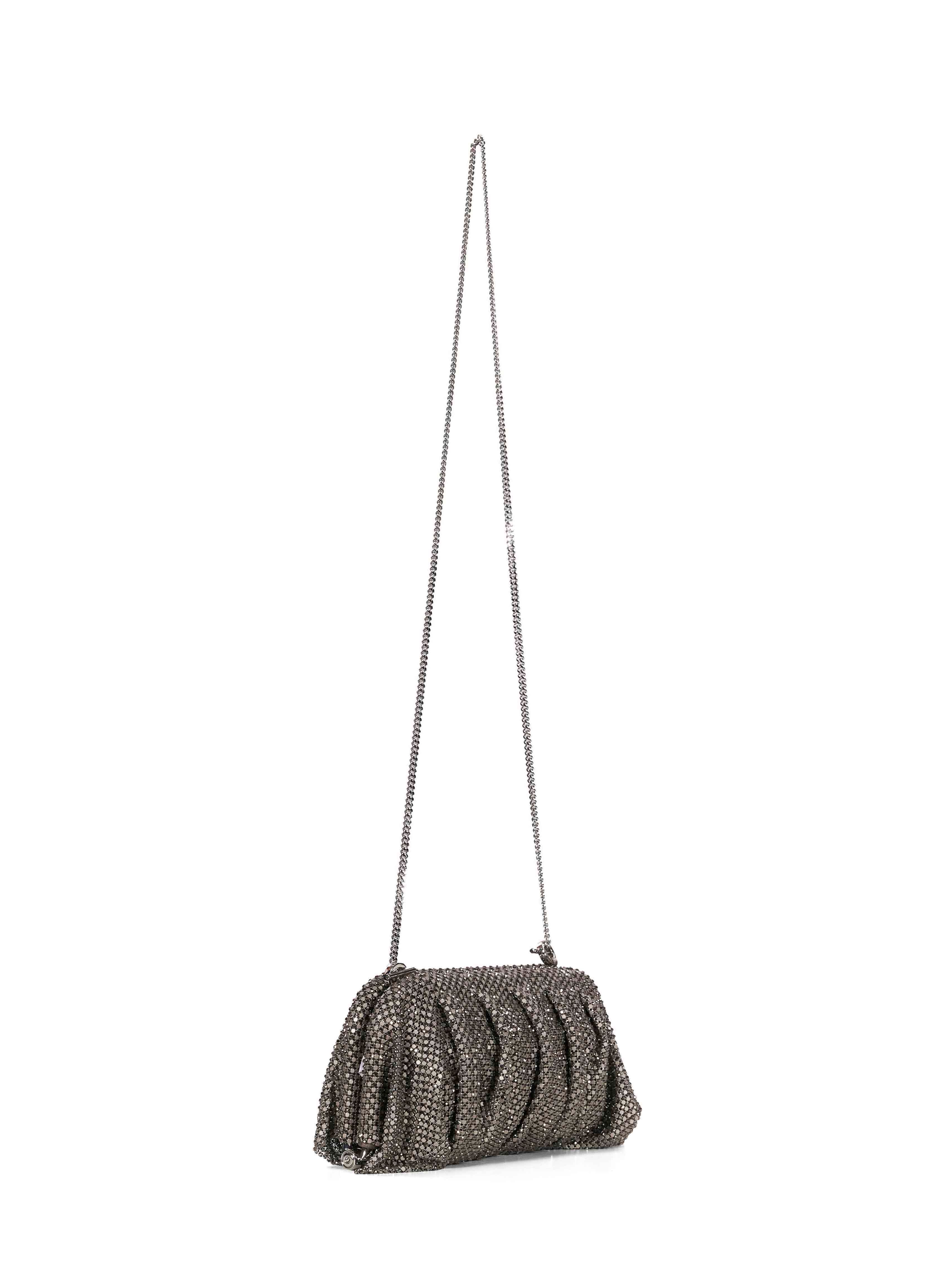 Clutch con strass venus la grande in argento 