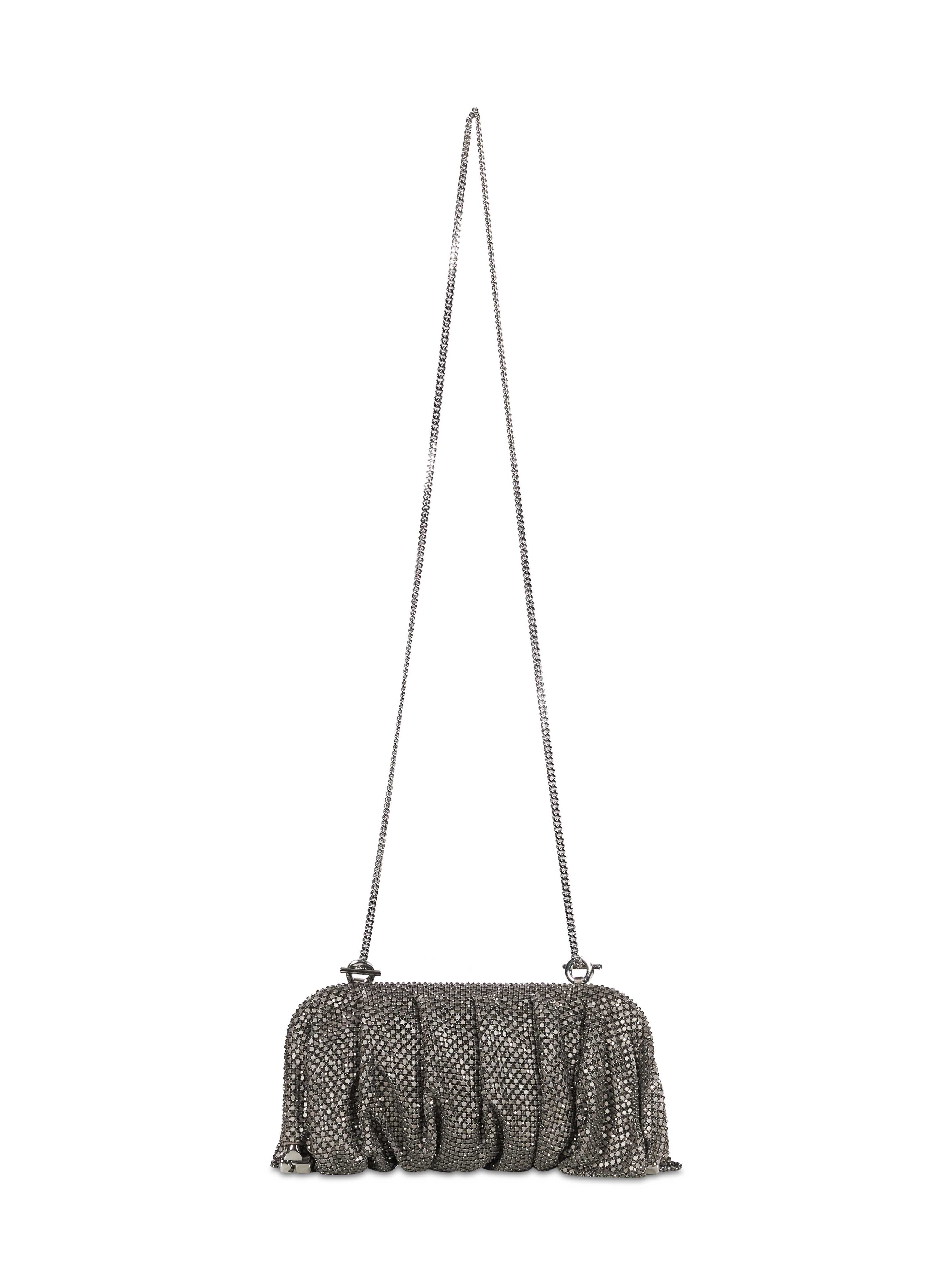 Clutch con strass venus la grande in argento 