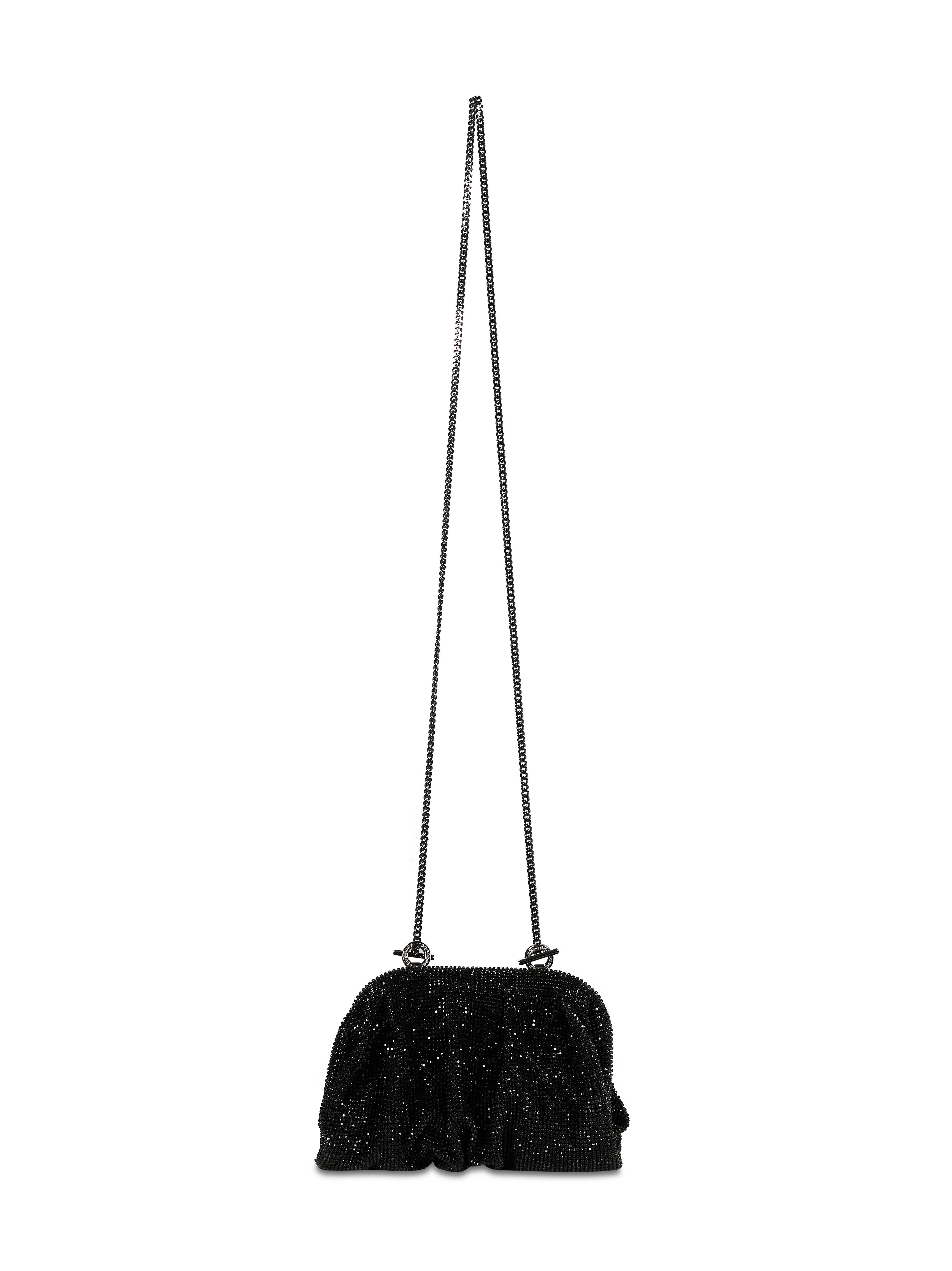 Clutch con strass venus la petite in nero 
