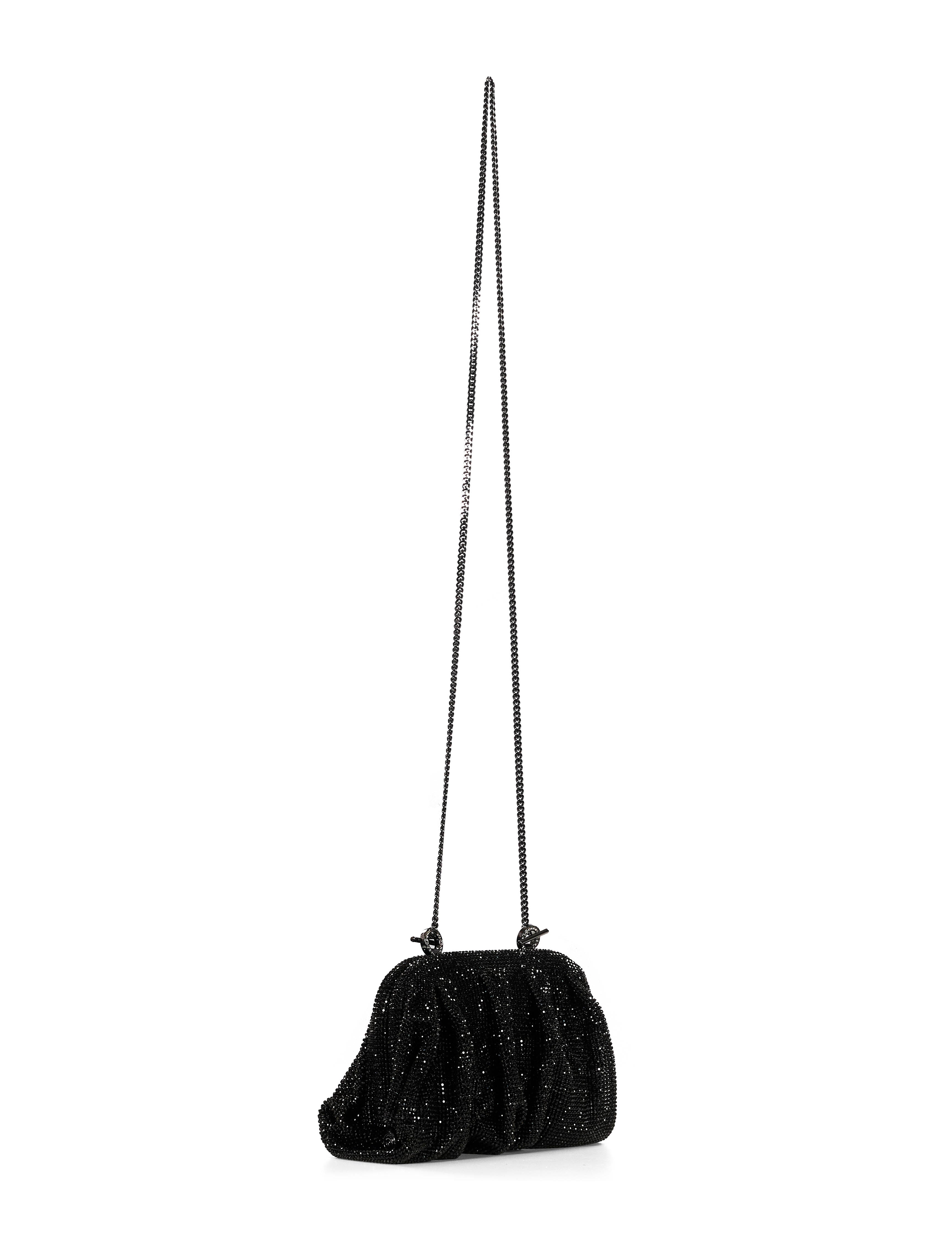 Clutch con strass venus la petite in nero 