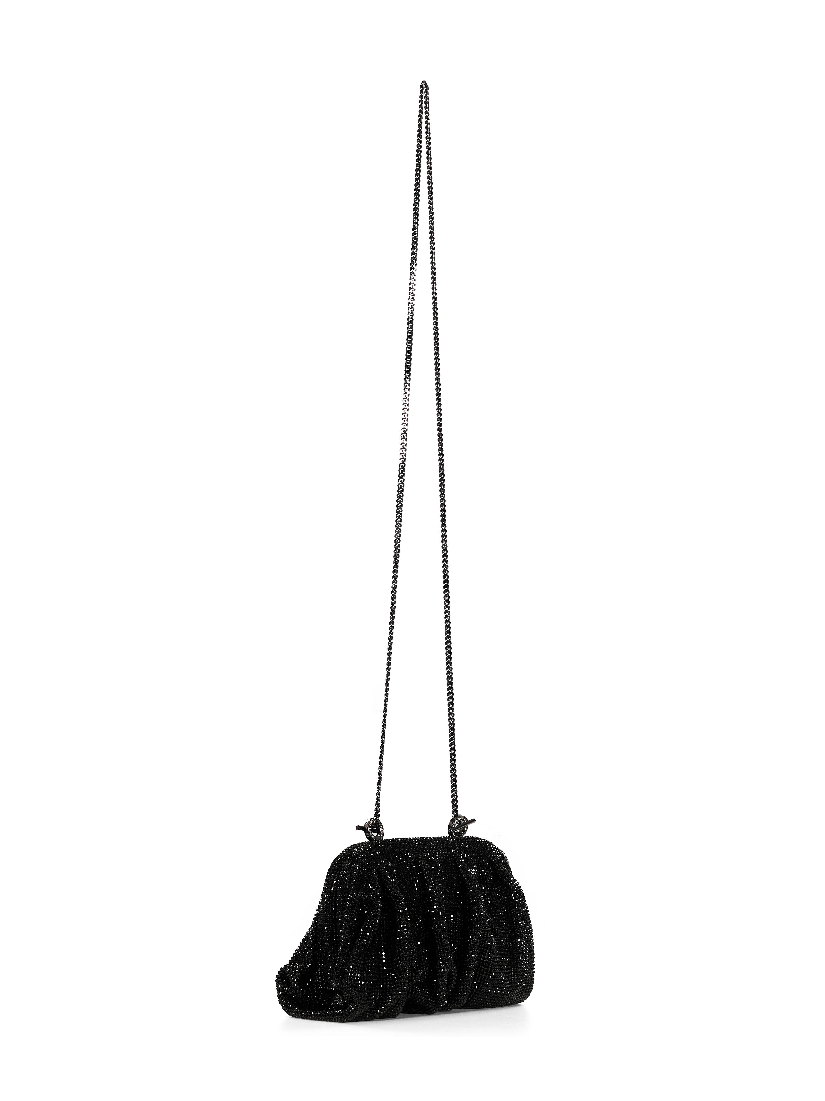 Clutch con strass venus la petite in nero 