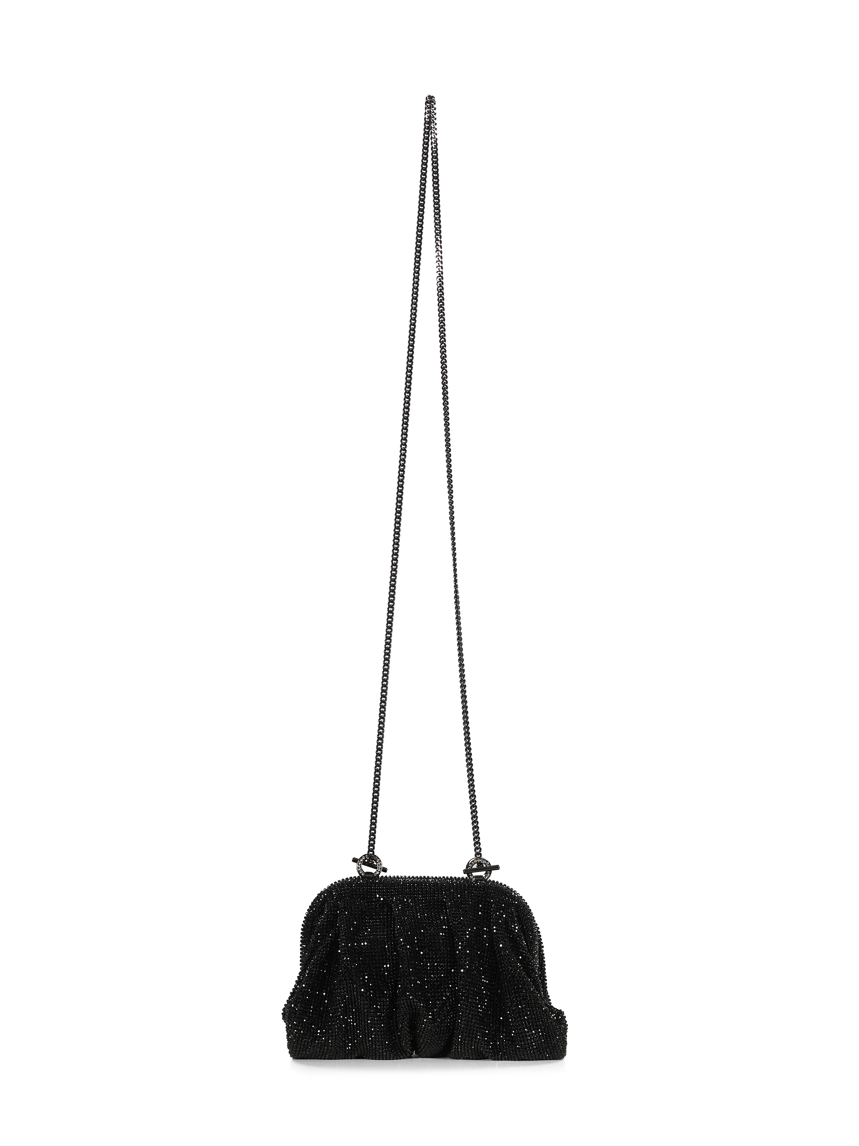 Clutch con strass venus la petite in nero 