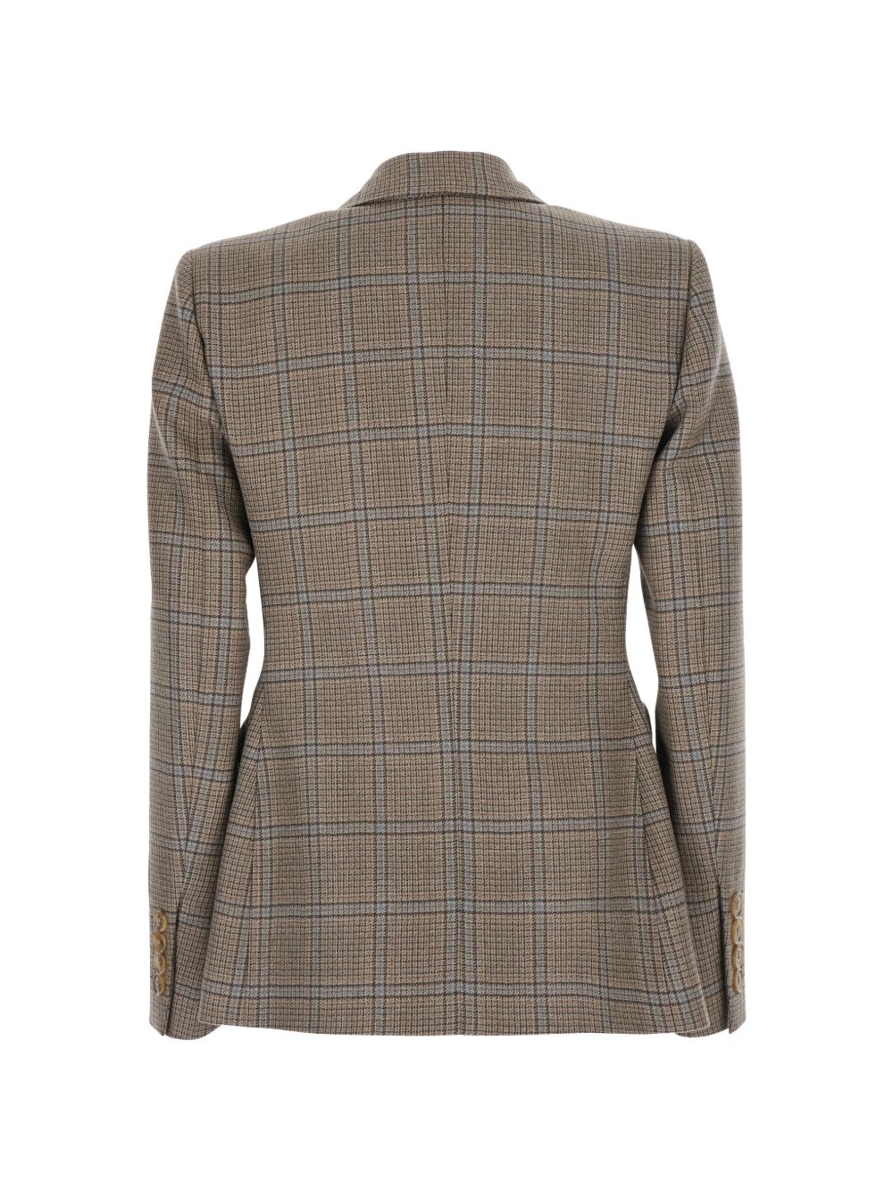 Blazer doppiopetto a quadri in beige 