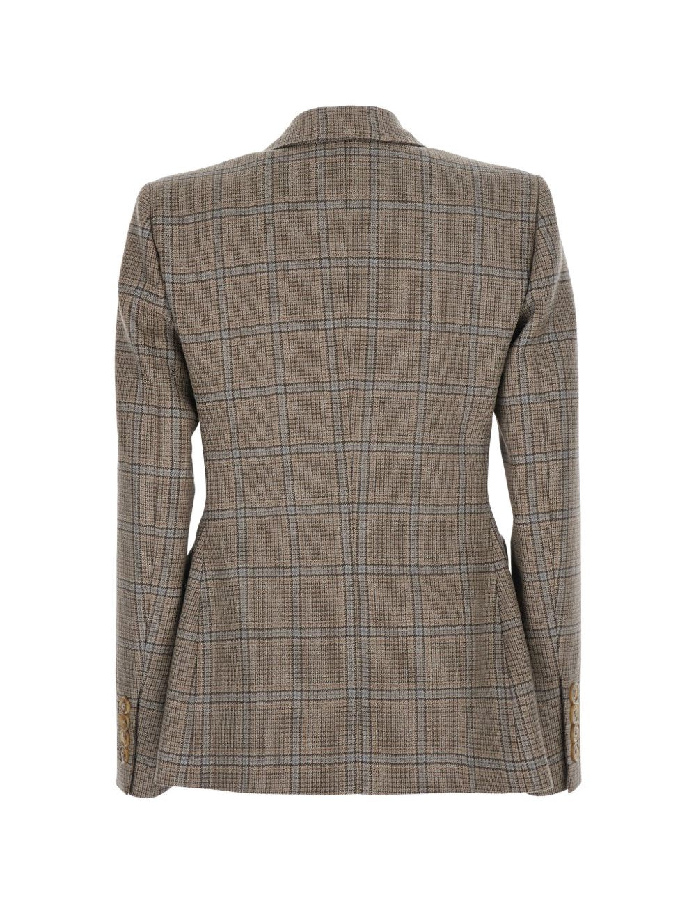 Blazer doppiopetto a quadri in beige 