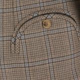 Blazer doppiopetto a quadri in beige 