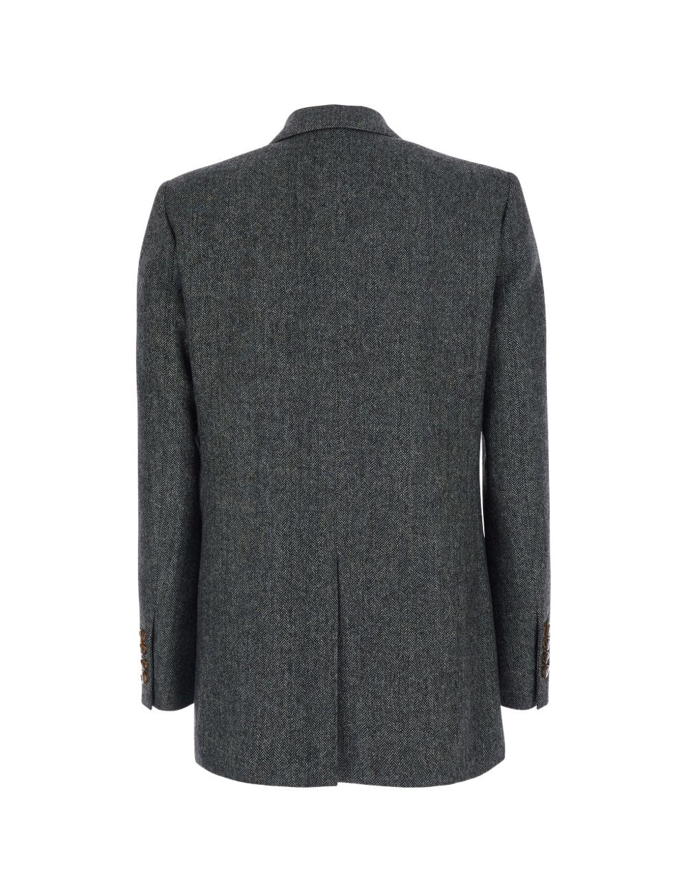 Blazer doppiopetto spigato in grigio 