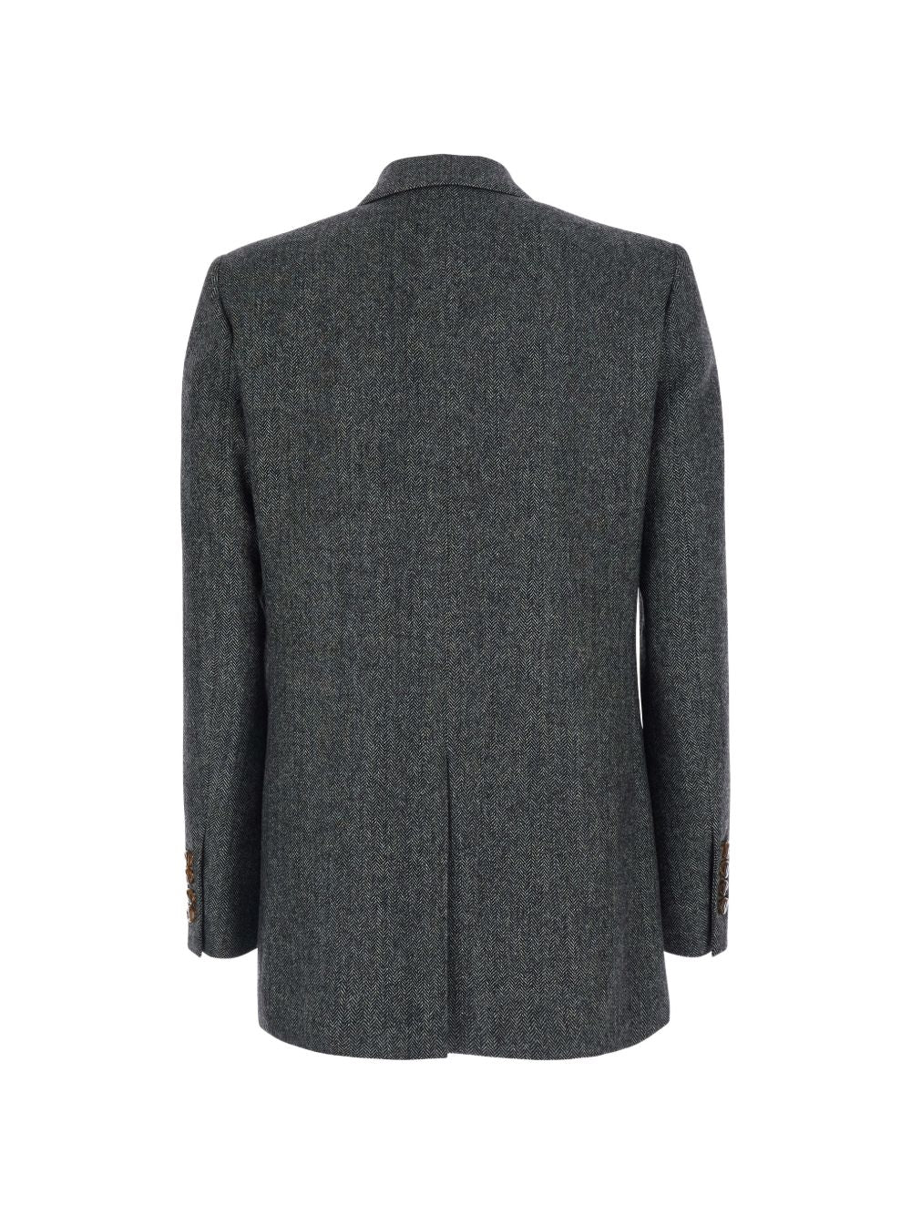 Blazer doppiopetto spigato in grigio 