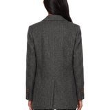 Blazer doppiopetto spigato in grigio 