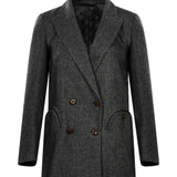 Blazer doppiopetto spigato in grigio 