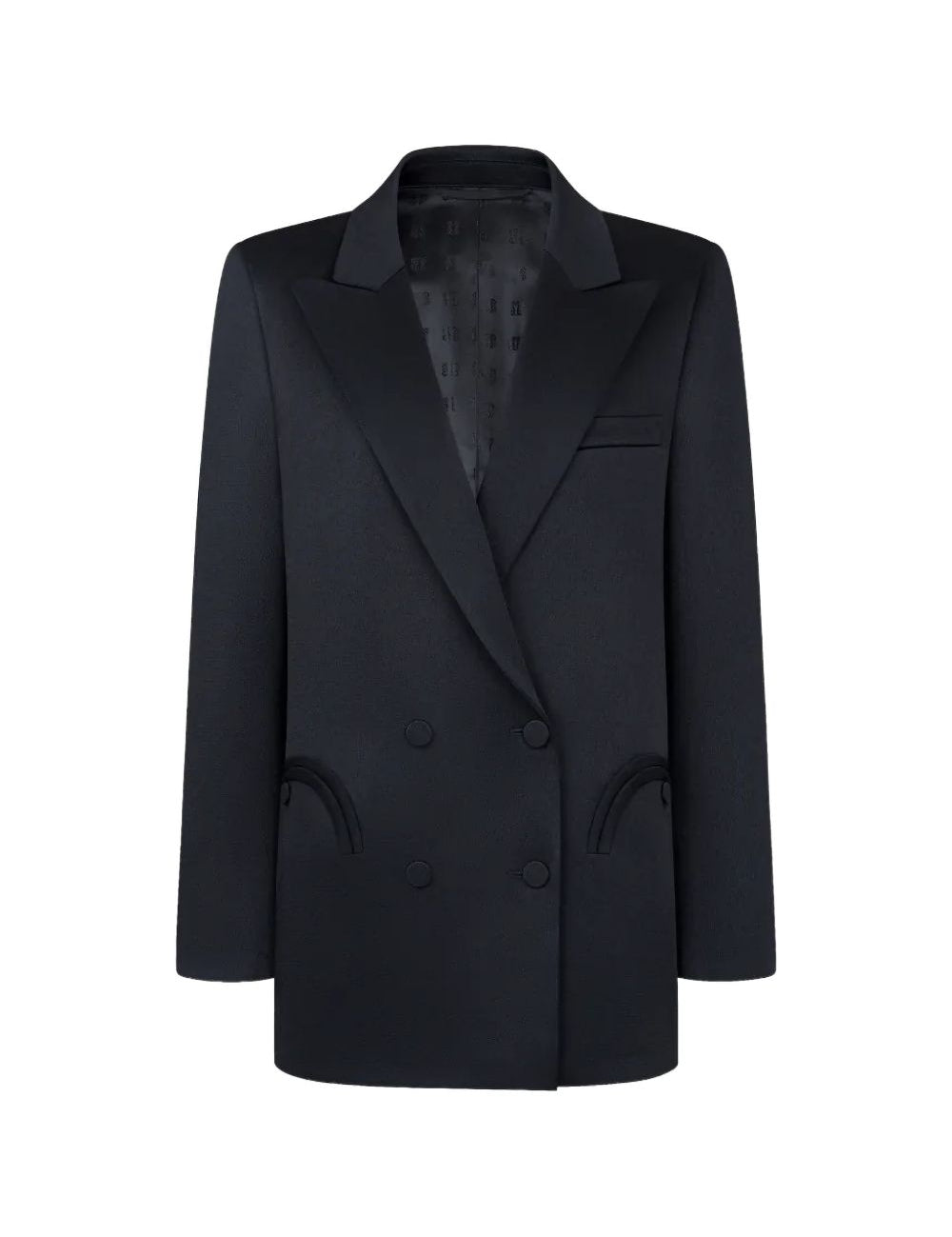 Blazer doppiopetto con revers a lancia in blu 