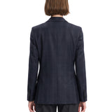Blazer doppiopetto con revers a lancia in blu 