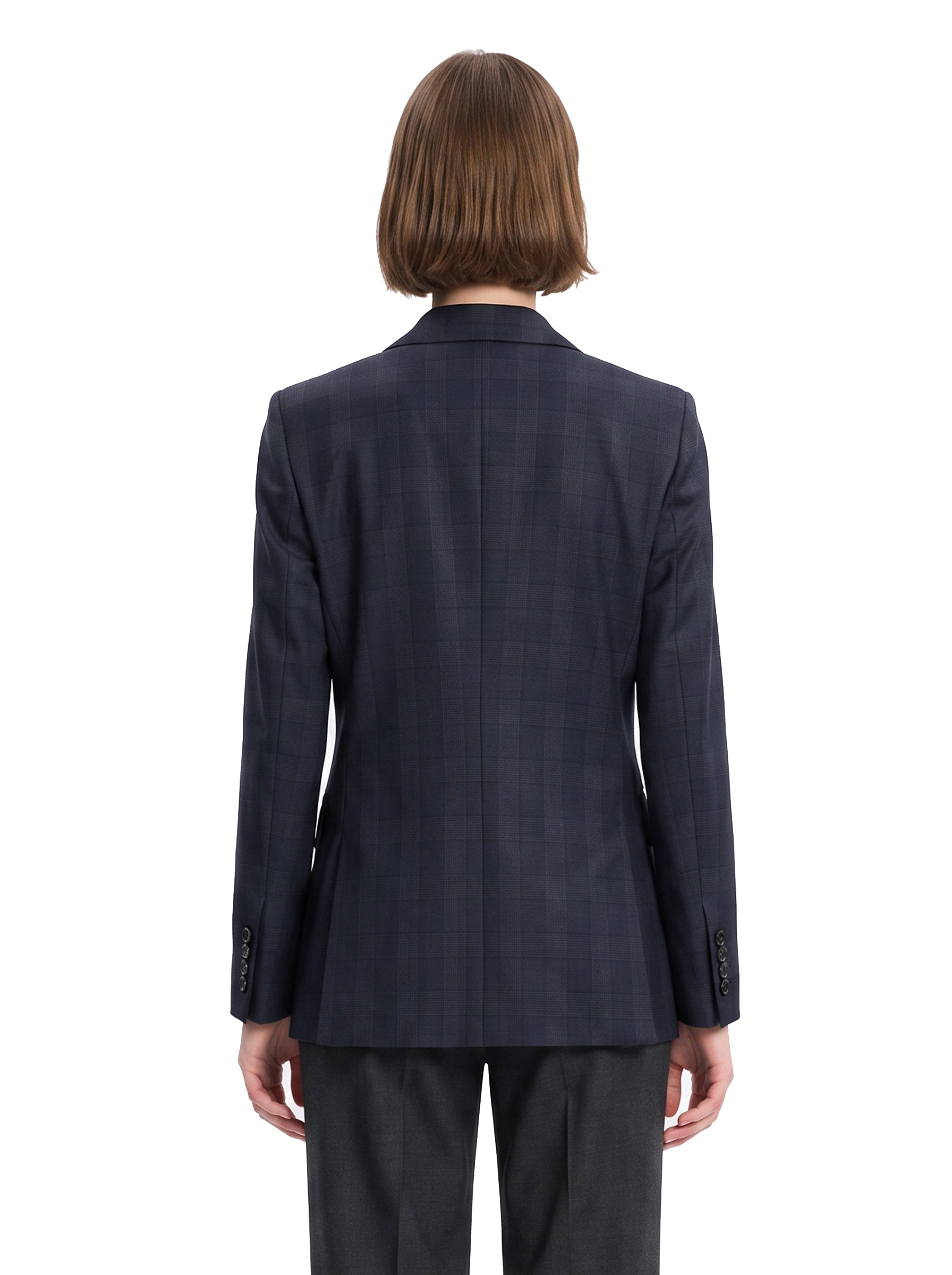 Blazer doppiopetto con revers a lancia in blu 