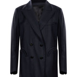 Blazer doppiopetto con revers a lancia in blu 