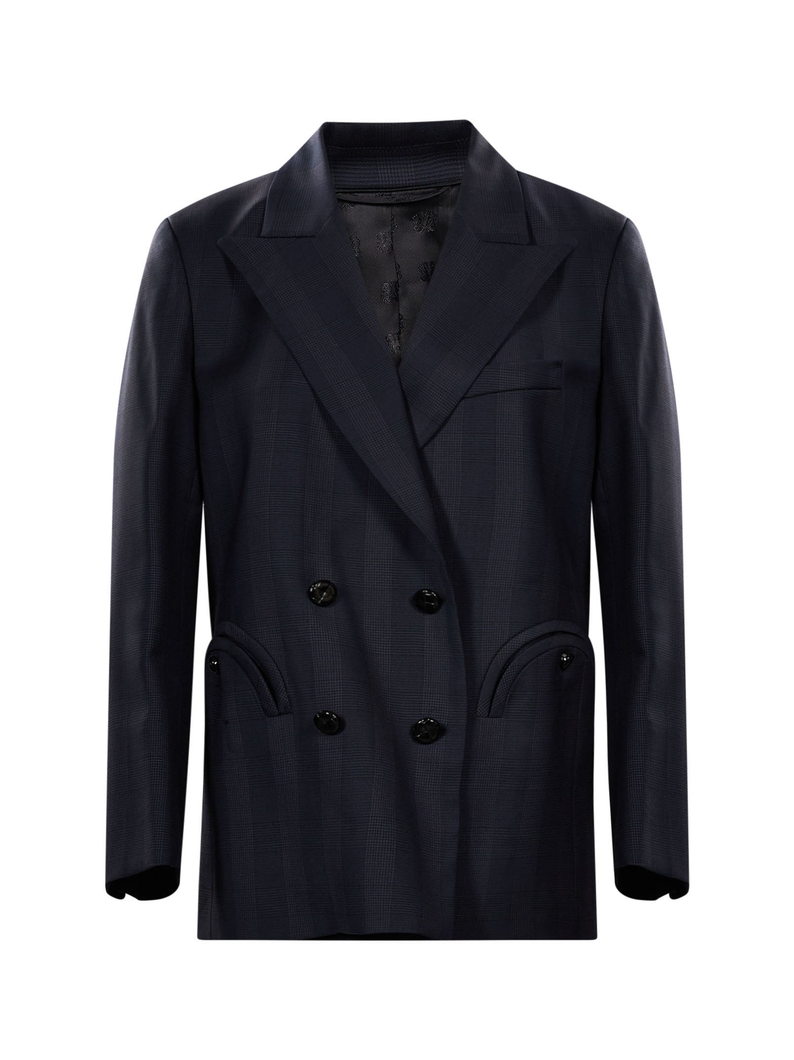 Blazer doppiopetto con revers a lancia in blu 