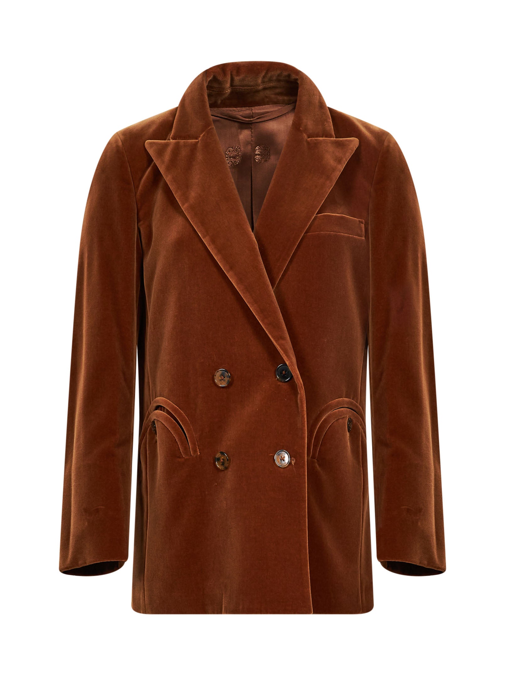 Blazer Everynight in velluto in marrone 