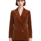 Blazer Everynight in velluto in marrone 