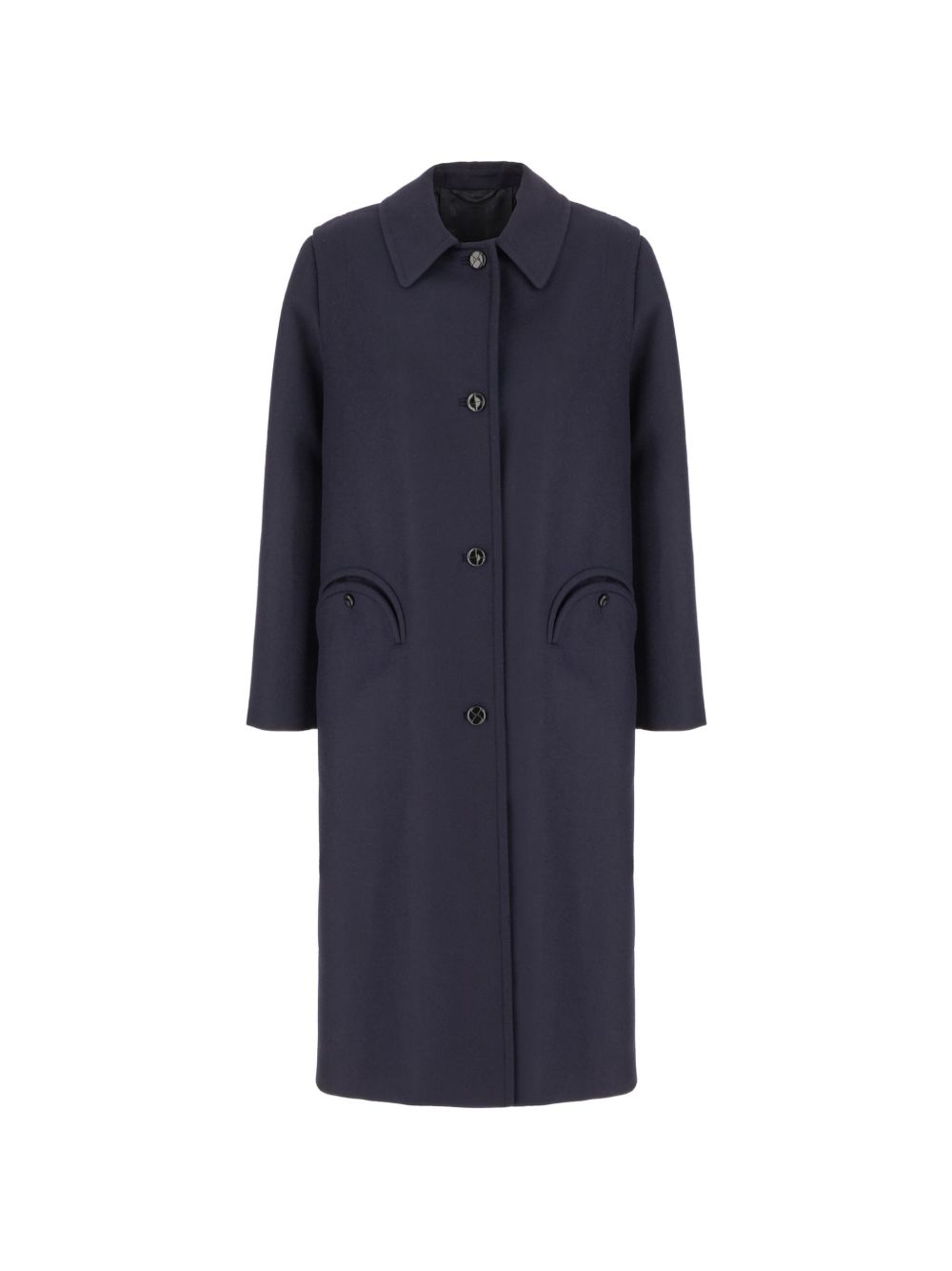 Cappotto con tasche in lana in blu 