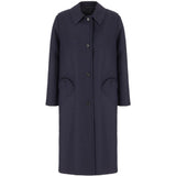 Cappotto con tasche in lana in blu 