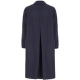 Cappotto con tasche in lana in blu 