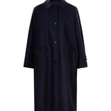 Cappotto con tasche in lana in blu 