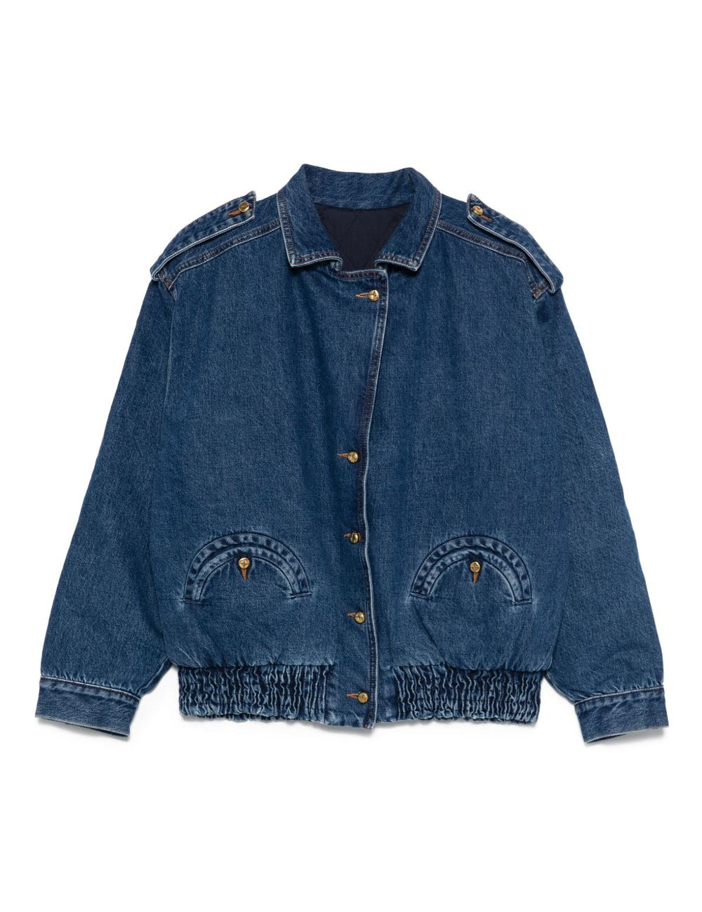 Giacca denim con tasche in blu 