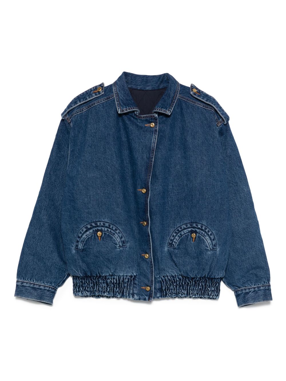Giacca denim con tasche in blu 