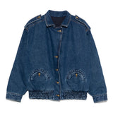 Giacca denim con tasche in blu 