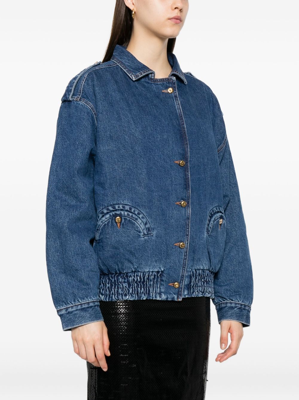 Giacca denim con tasche in blu 
