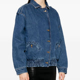 Giacca denim con tasche in blu 